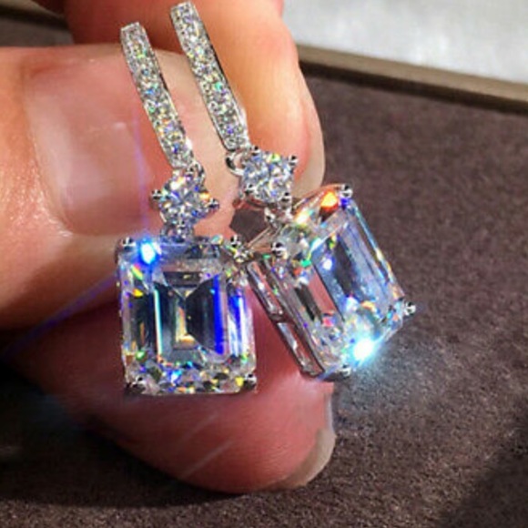 NEW Sterling silver Diamond Earrings - Picture 1 of 5